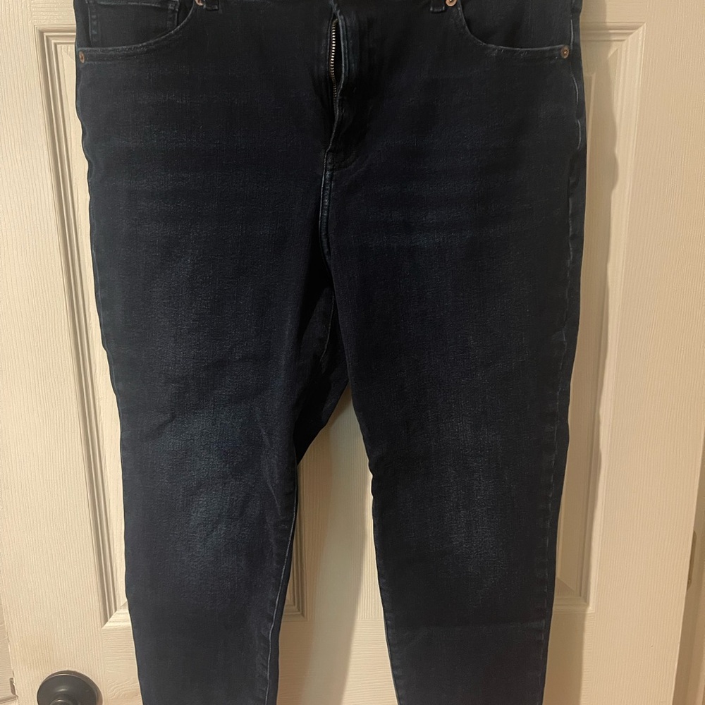 Express Cropped Stretch Navy Blue Denim Jeans